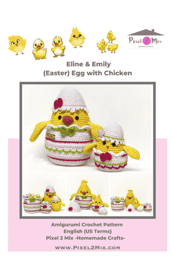 Eline & Emily * The Easter Egg & Little Chick * A5 Booklet Crochet Pattern