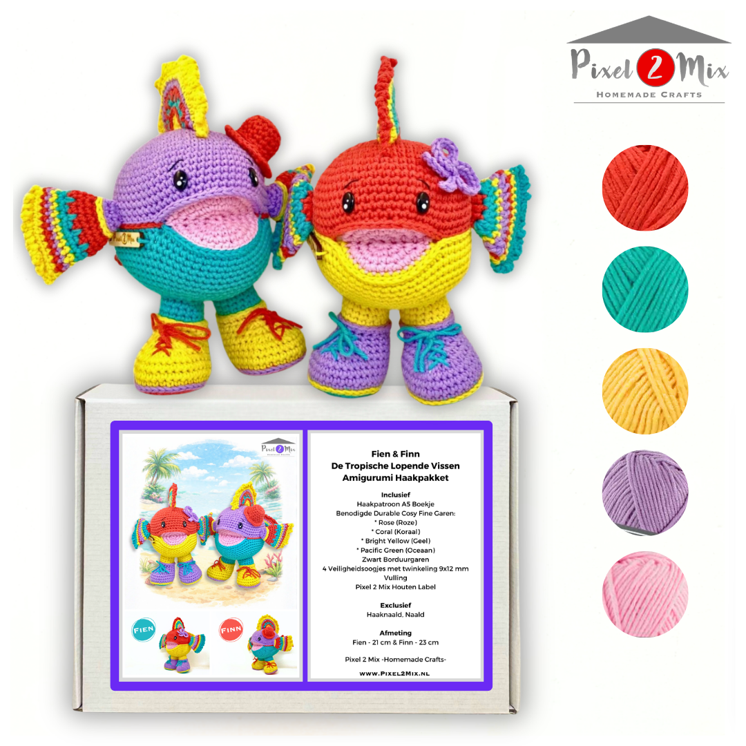 Fien & Finn - Tropical Walking Fish - Amigurumi Crochet Box