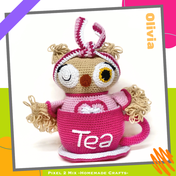 Olivia * The Little Owl in a Tea Cup * PDF Crochet Pattern