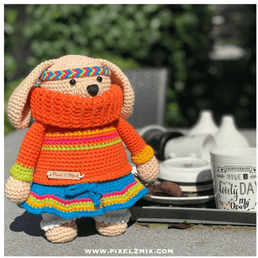 Daisy - The Indian Style Dog! Crochet Amigurumi Dog, Crochet Amigurumi Poncho. Step into the exciting world of crochet creations with Daisy, the most adventurous dog in Indian style! With Pixel 2 Mix's crochet pattern, you can bring this lovely dog to lif