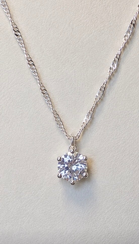 Elegant Sterling Silver Plated Necklace with 2 Carat Moissanite Floral Pendant