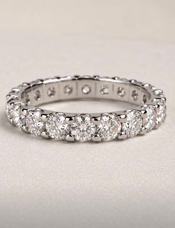 Classic White Moissanite Eternity Band