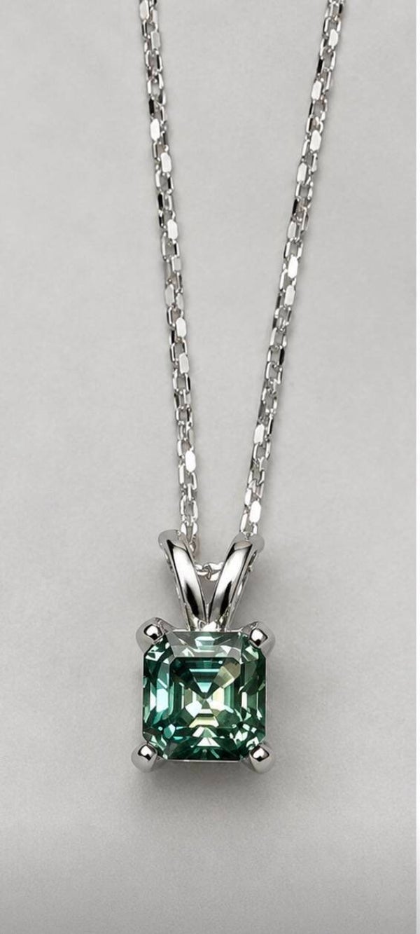 Elegant Sterling Silver 1 Ct. Moissanite Pendant Necklace