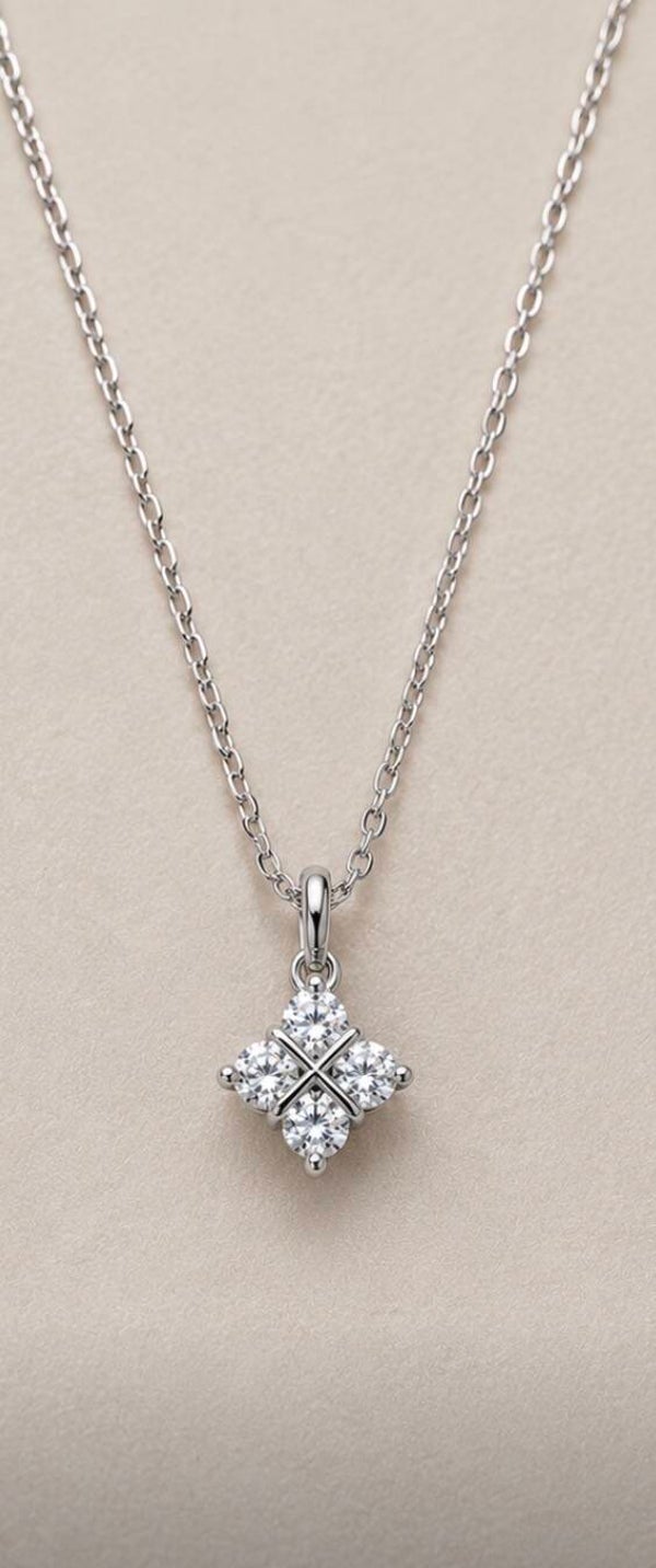 Elegant Sterling Silver 1.2 Carat Moissanite Diamond Pendant Necklace
