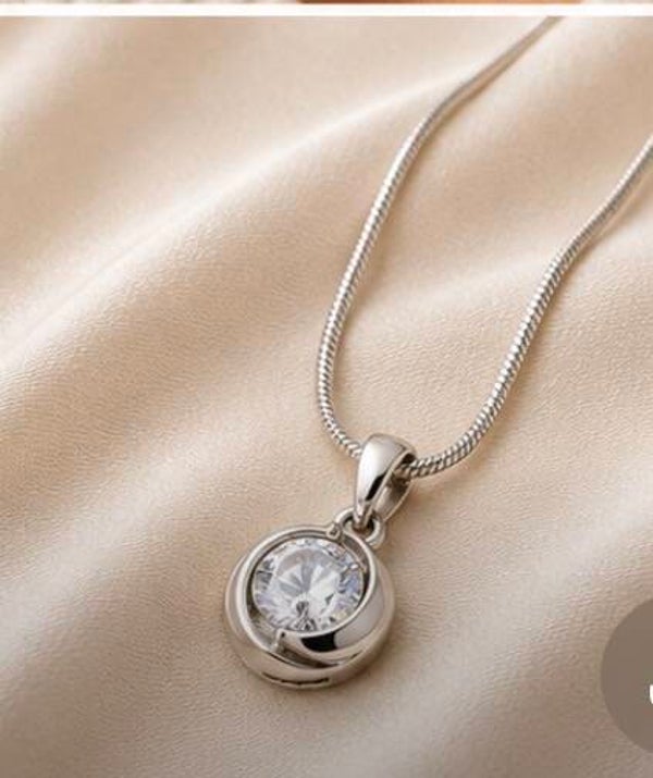 Elegant 16” Sterling  Silver 1 Carat Moissanite Diamond Pendant Necklace