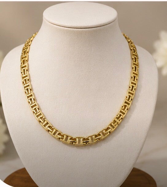 Elegant 24k Gold Plated Chain Necklace