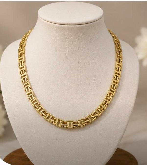 Elegant 24k Gold Plated Chain Necklace