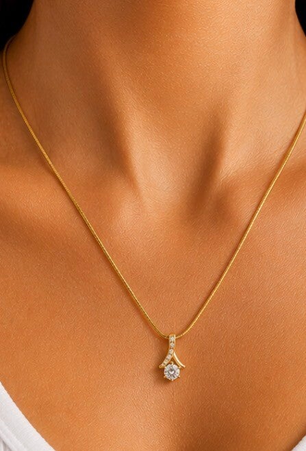 Elegant Gold Moissanite Diamond Pendant Necklace