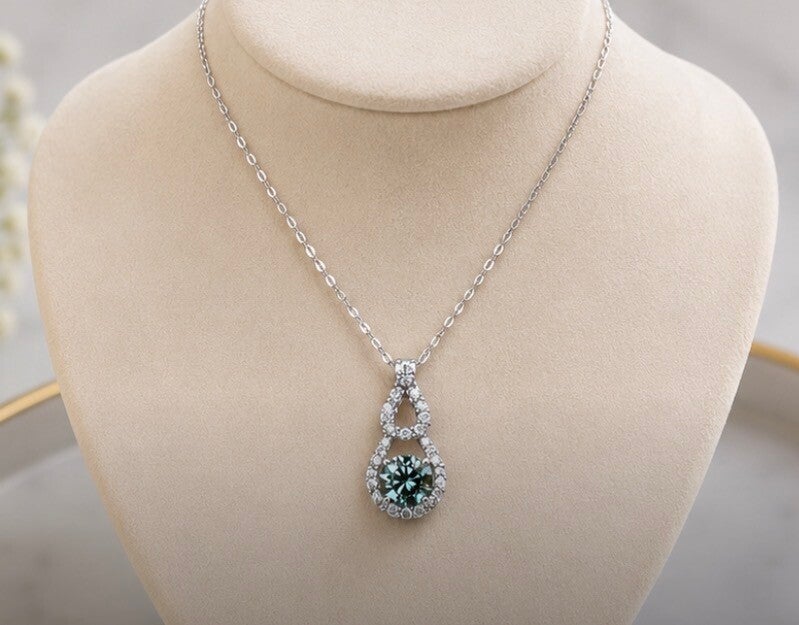 Elegant Sterling Silver Moissanite Pendant Necklace
