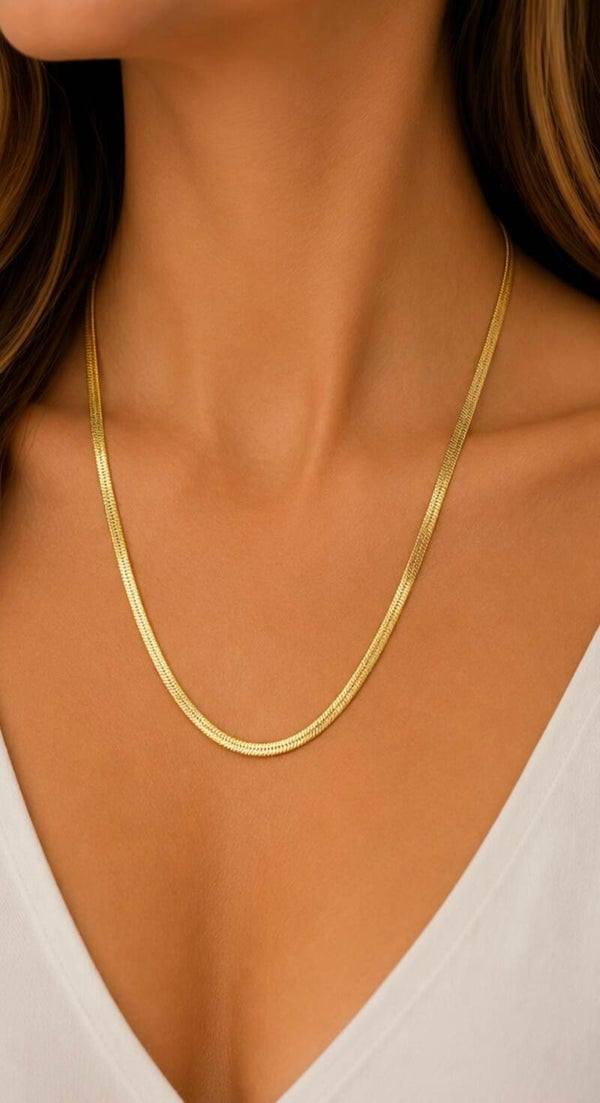 24k Gold plated 18” Herringbone Necklace