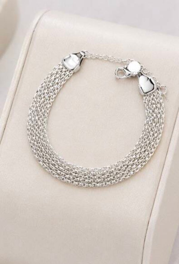 Elegant Sterling Silver Chain Bracelet