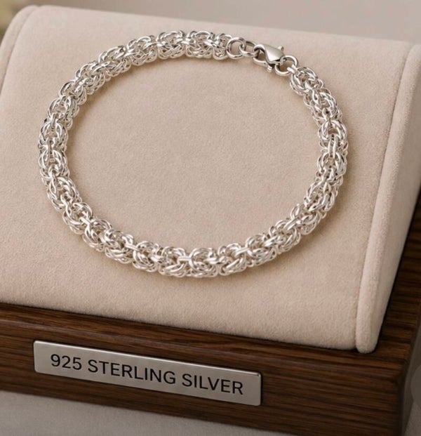 Elegant Sterling Silver Plated Chain Bracelet