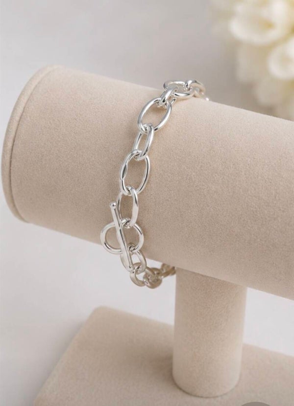 Sterling Silver Plated  Chain Bracelet