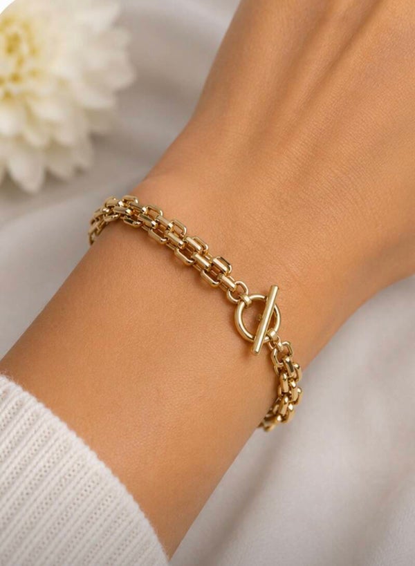 Elegant Stainless Steel Gold Chain Bracelet