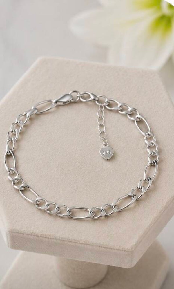 925 6mm Silver Plated Paperclip Anklet