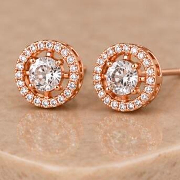 Elegant Rose Gold Stud Earrings