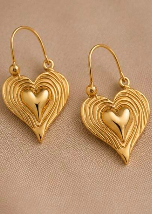 Sterling Silver Over Copper Heart Earrings