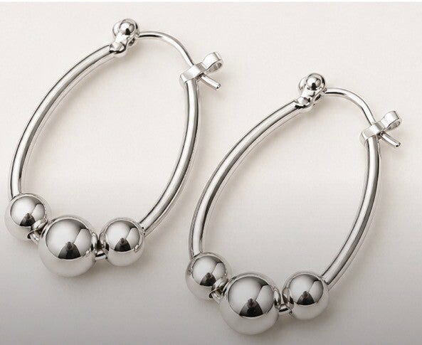 Elegant Sterling Silver Hoop Earrings