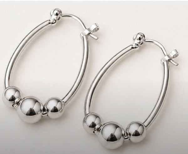 Elegant Sterling Silver Hoop Earrings