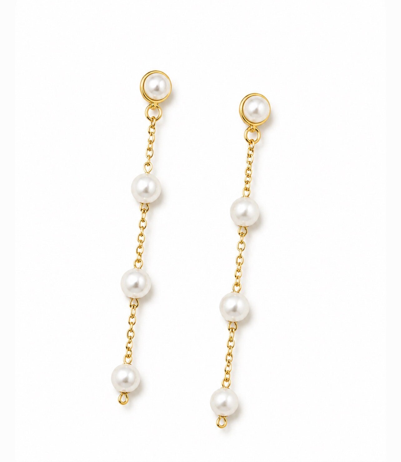 Elegant Gold and Pearl Drop Earrings
