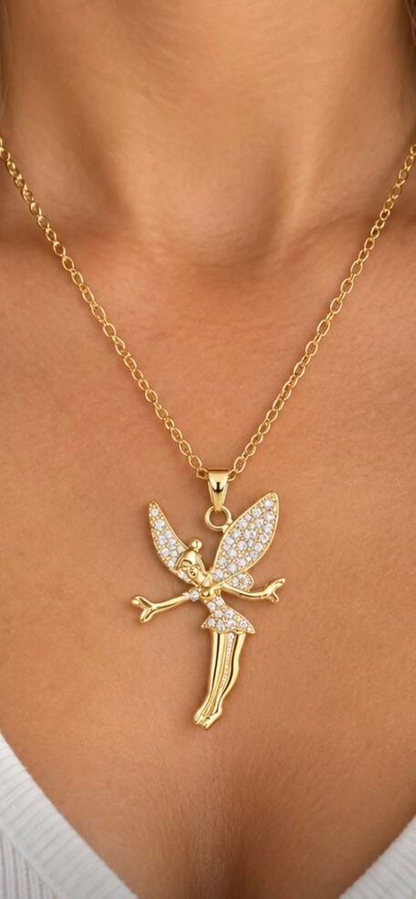 Gold 18” Fairy Pendant Necklace