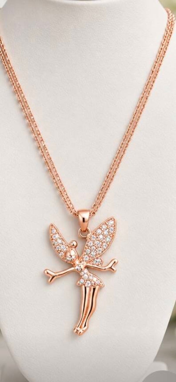 Rose Gold 18” Fairy Pendant Necklace