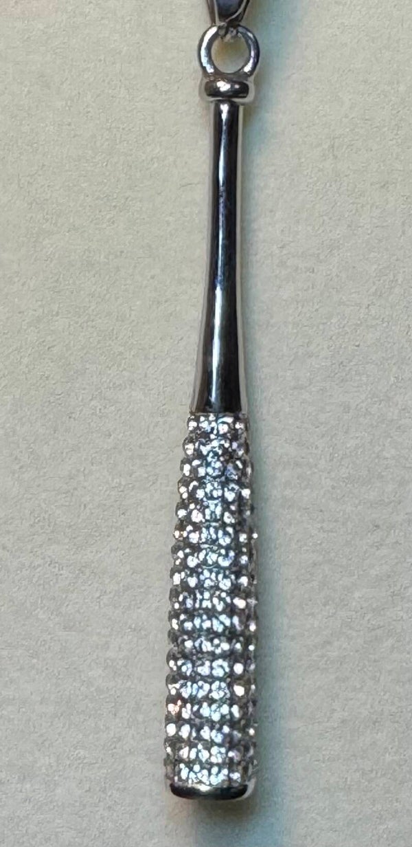 Elegant Sparkling Silver Bat Pendant Necklace