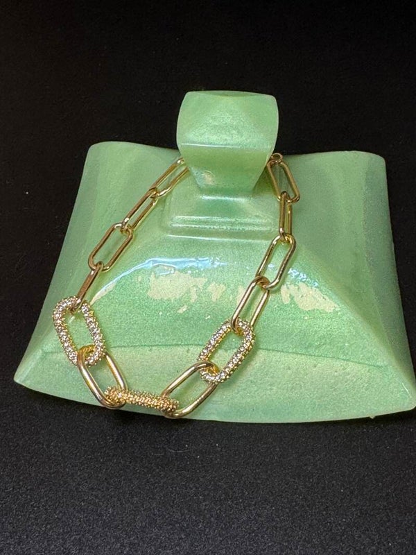Gold Geometric Link Bracelet