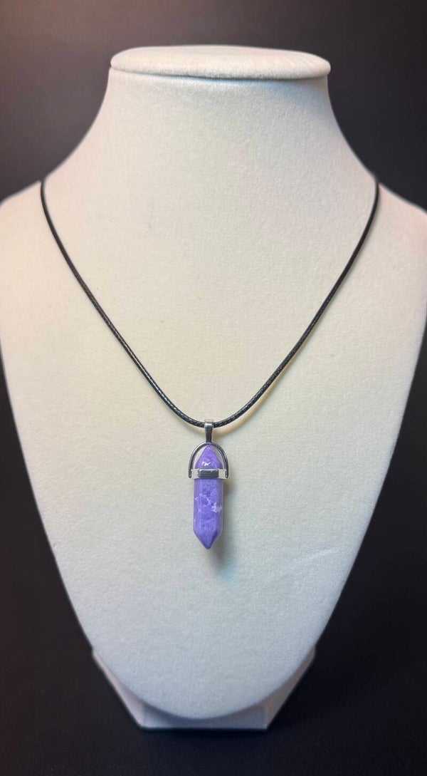 Purple Tube Pendant Necklace