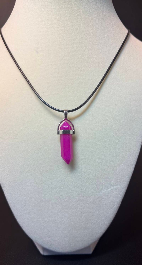 Pink Crystal  Pendant Necklace