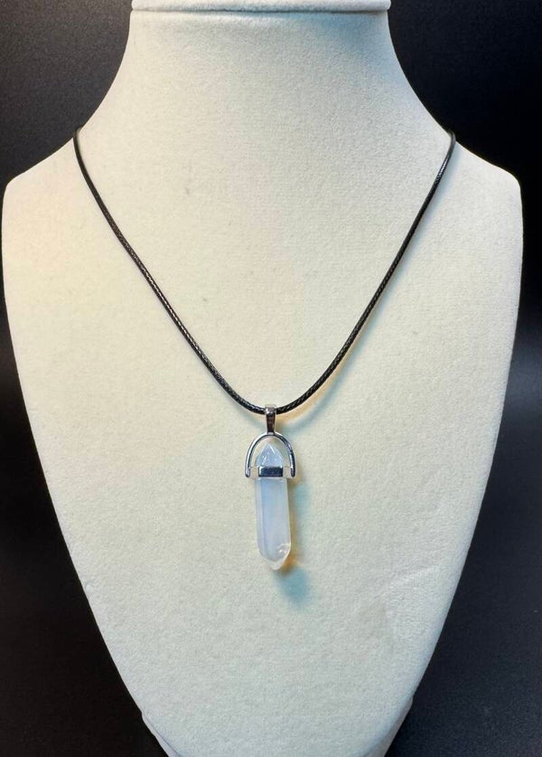 Elegant Silver Crystal Pendant Necklace