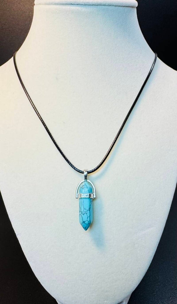 Turquoise Crystal Pendant Necklace