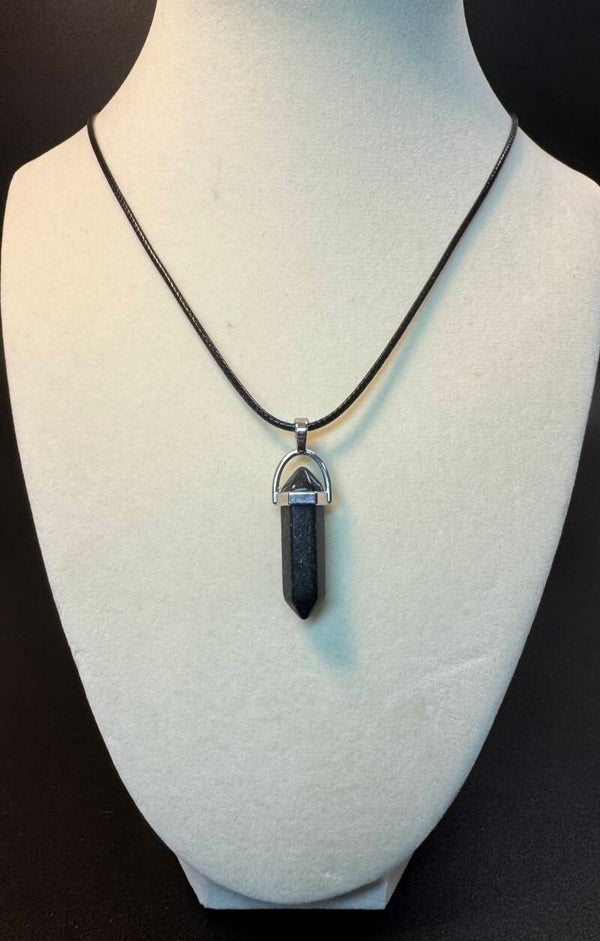 Black Crystal Pendant Necklace