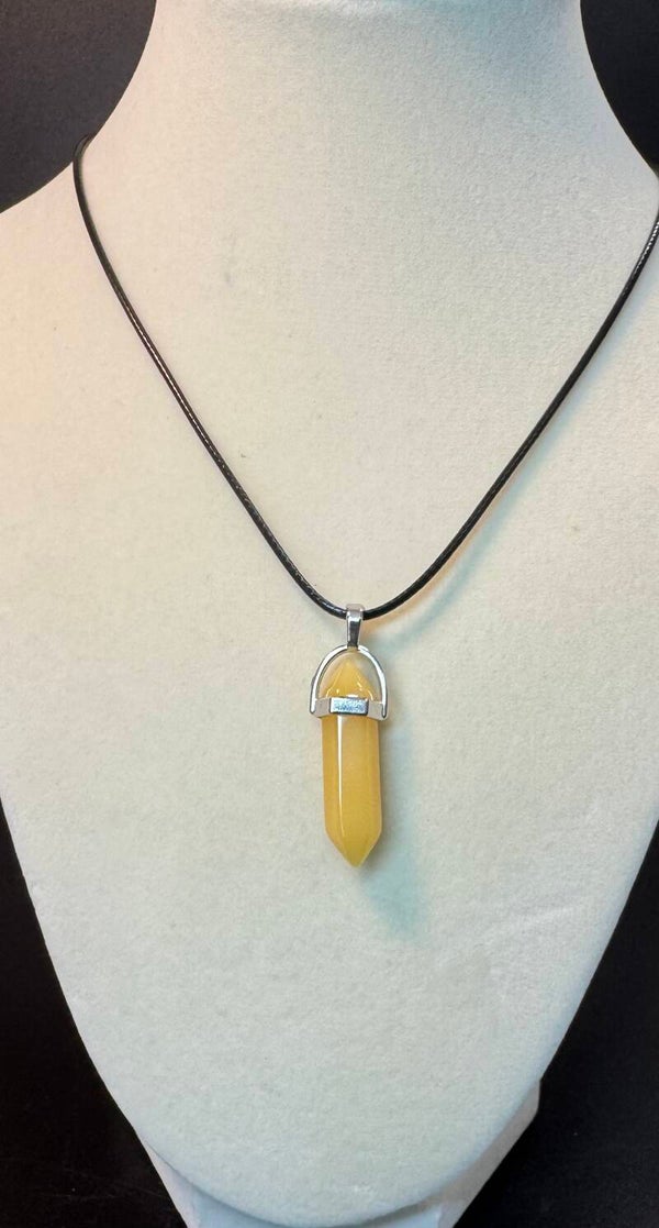 Yellow Crystal Pendant Necklace