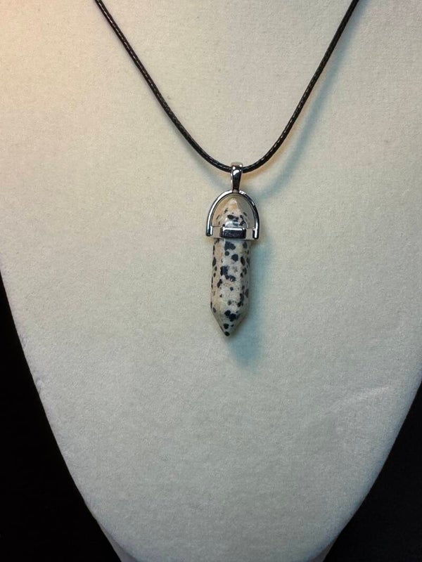 Dalmatian Crystal Stone Pendant Necklace