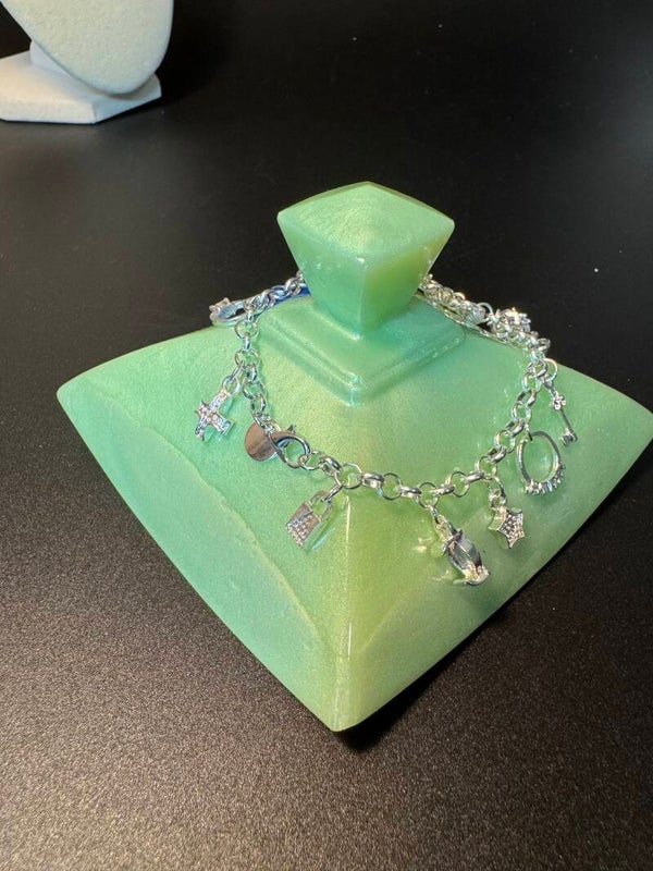 Sterling Silver Plated Charm Bracelet