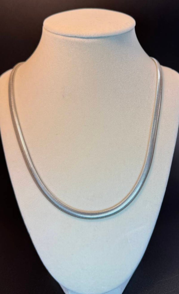 Sleek 925 Sterling Silver Plated 20” 5mm Silver Snake Chain Necklace