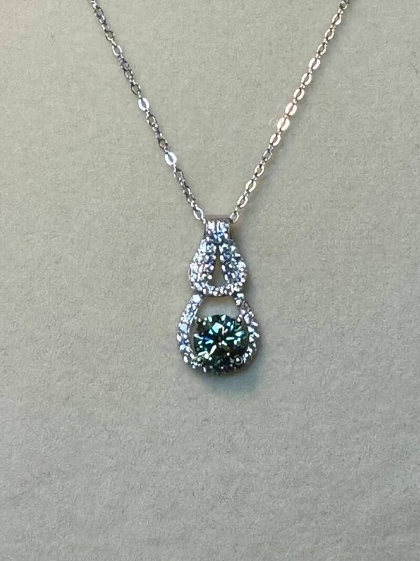 Elegant Sterling Silver Moissanite Pendant Necklace