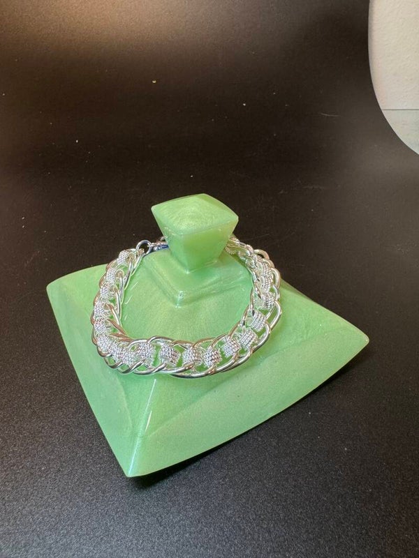 Elegant Sterling Silver Plated Toggle Chain Bracelet