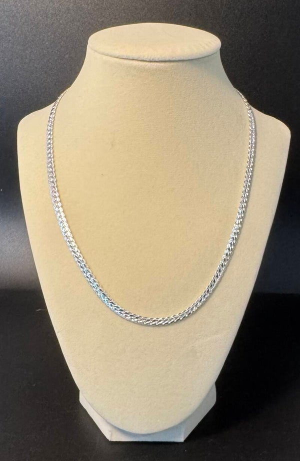 N- Timeless Sterling Silver 20” 5mm Wheat Link Necklace