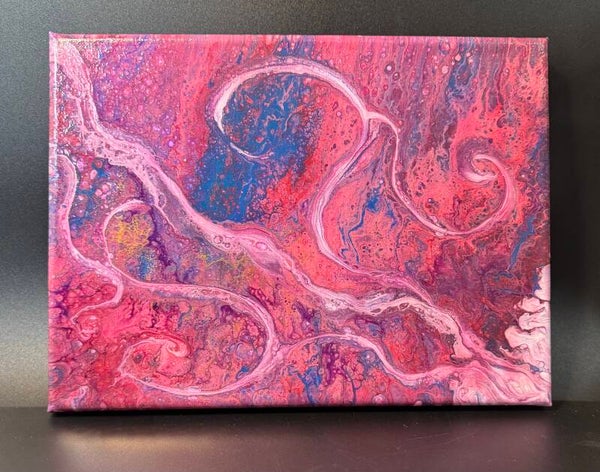 Abstract Pink and Blue Canvas Art