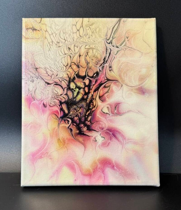 Abstract Pink and Cream Canvas Art