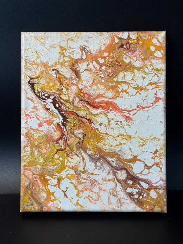 Abstract Gold and Orange Canvas Art