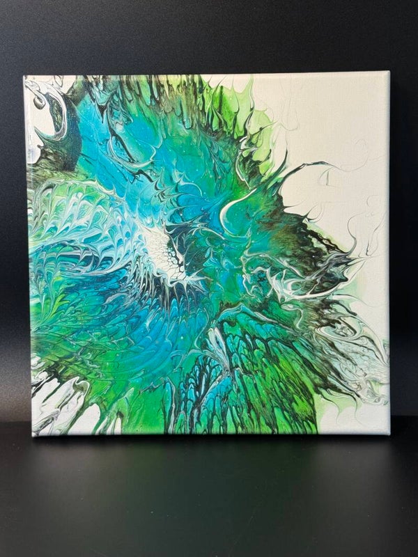 Abtract art featuring shades of green