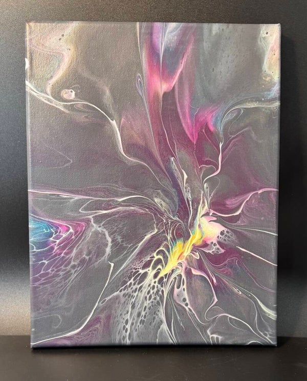 Abstract Purple and Gray Canvas Art