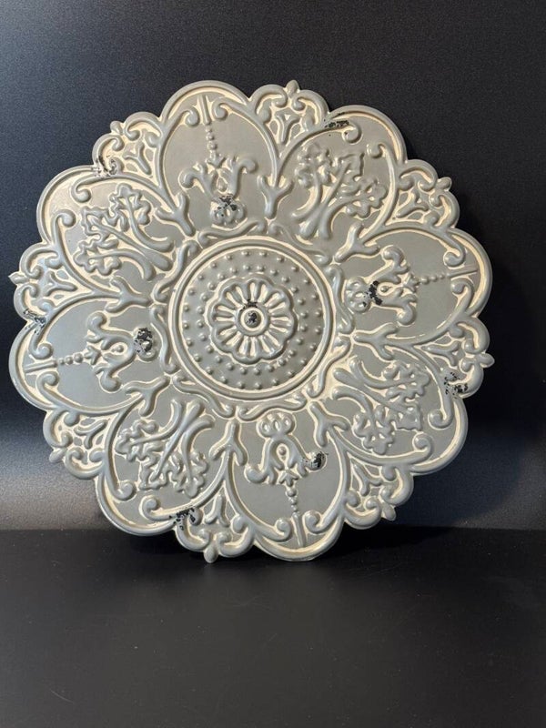 Ornate Gray Decorative Wall Plaque