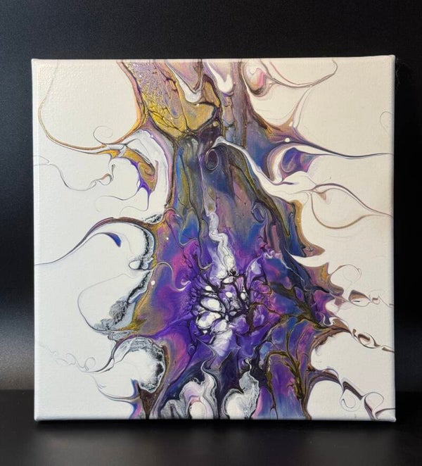Abstract Purple and Gold Canvas Art