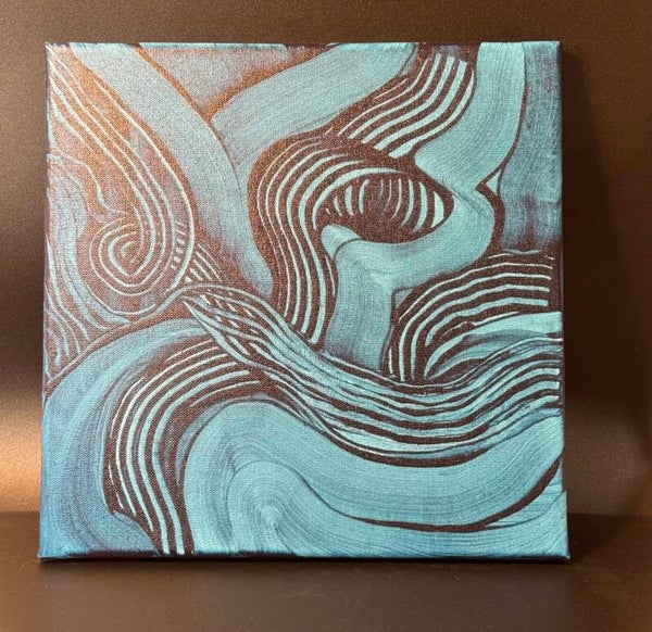 Abstract Blue and black Canvas Art