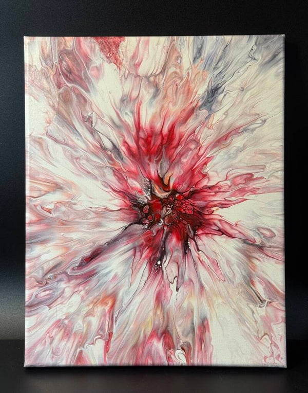 Abstract Red and White Canvas Art