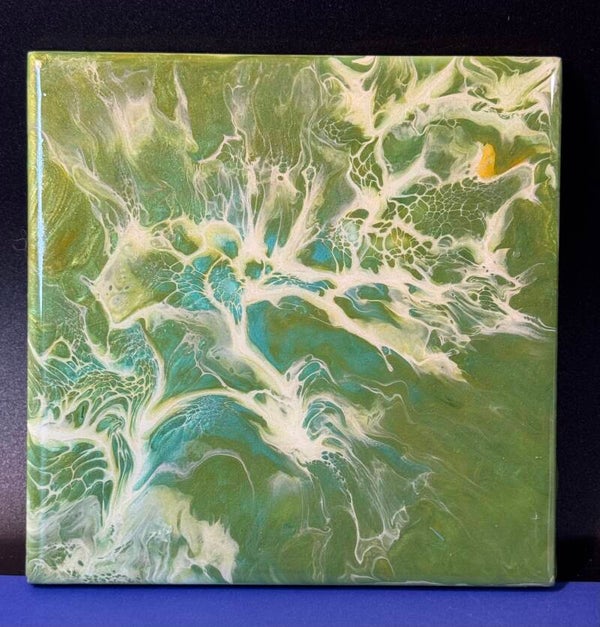 Abstract art on a tile trivet